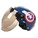 Towel Rings Casco Bici per Bambini con Visiera Parasole per Skateboard E Scooter Elettrico Capitano America Casco Unisex Bambini M (48~52 Cm)