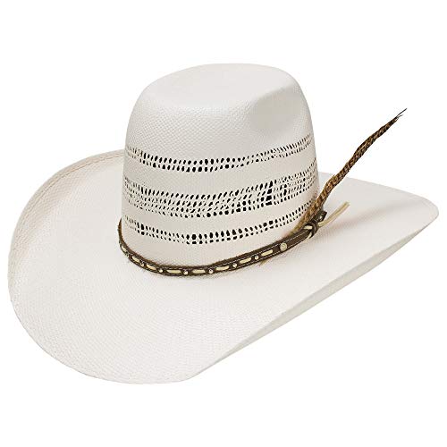 RESISTOL Wilshire Men s Straw Cowboy Hat Round Brick Crown (7 1 4) White