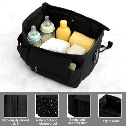 Miniatura 4 de Zmdmah Bolsa Carro Bebe, Bolso Carrito Bebe, Bolso Para Carro Bebe, Bolso Bebe, Bolsa Carrito Bebe, Bolsos Carro Bebe Compatible Con Doona, Baby Jogger Y Uppababy Negro