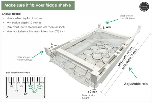 Keershop Egg Holder For Refrigerator | Holds 15 Eggs | Snap On Egg Container For Refrigerator | Space Saving And Adjustable Egg Drawer | Egg Protect #TOP3