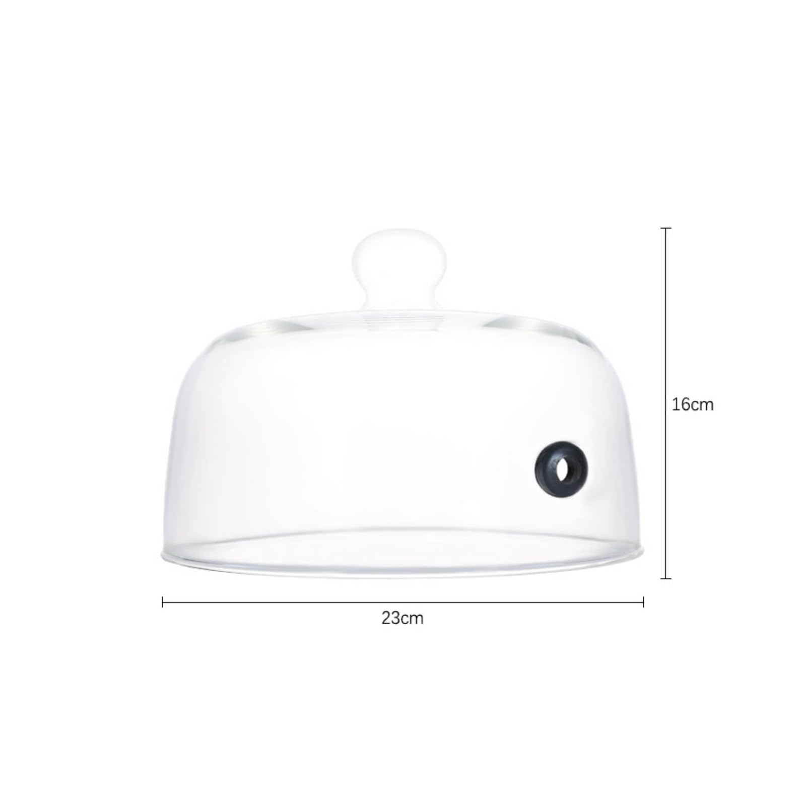 Campana di Vetro Durevole Coperchio, Diametro 23 Cm, Altezza Totale 16 Cm
