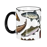 魚柄 さかな 白地1 アニメ マグカップ 陶器 マグ スープ マグカップ カップ コーヒーカップ ティーカップ Mug 330ml 磁器 耐熱 食器洗浄機対応 簡潔 人気 かわいい おしゃれ 両面プリント 家庭用 キチン用 プレゼント