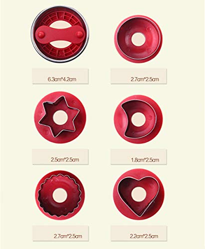 Volksrose Vegetable Fruit Cutters Shapes Set, 6-Pack Linzer Cookie Cutters Stainless Steel, Hollow Sauce Jam Filled Torte Mold Christmas Tool Cake Diy Mousse, Donuts, Fondant And Fruit #TOP5
