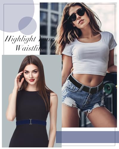 Image of SATINIOR 2 /3 /4 Pack Women Elastic Stretch Belt Invisible Sweater Shirt Tuck Band with Flat Buckle for Jeans Pants