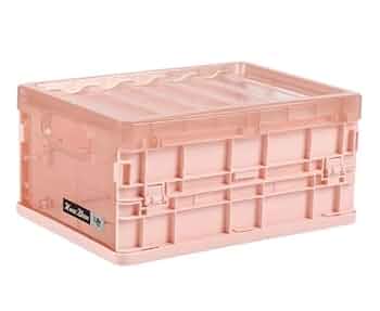 Amazon｜[EAXE]ライトカラー蓋付きプラスチック折りたたみ収納
