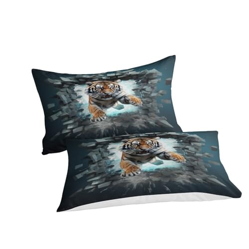 Housse de couette tigre 3D microfibre parure de lit enfant King size - 5