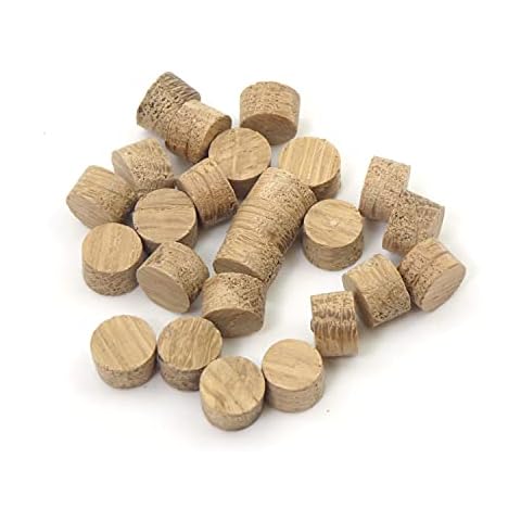 Pack of 50 Premium Quality Oak Flat Head Cross Grain Plugs (10mm) Cover
