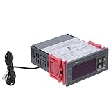 WRITWAA Digitaler Temperaturregler 12 v mit Schalter und Thermostat für Kühlschrank und Fischverarbeitungsmaschinen Präzise Temperaturregelung Sensorsteuerung