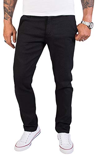 Rock Creek Herren Chino Hose Slim Fit Business Hosen Chinohose Stoffhose Chinos Hosen für Männer Casual Elegante Hose RC-2154 Schwarz W40 L30