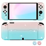 RHOTALL Glitter Gradient Color Shell Compatible with Nintendo Switch OLED, Hard Protective Cover Cas