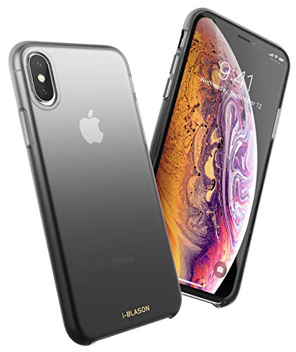 Image of i-blason omg series silicone case for iphone xs (2018) / iphone x (2017), slim liquid soft rubber protective case, 5.8 inch (black)