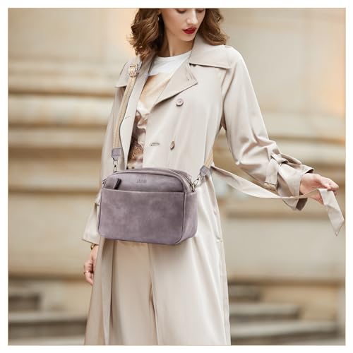 Image of Lasaviin Crossbody Bags for Women, Fashion Large Size Vegan Leather Purse Shoulder Handbag with Adjustable Wide Strap