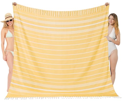 Oversized Turkish Beach Towel Blanket XXL Cotton Sandproof Towels Boho Woven Extra Large Big Sand Free Giant Throw Thick Blankets Huge Quilt XL Picnic Camping Necessities Cloud for Adult Gifts