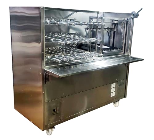 Brazilian Charcoal Grill for BBQ - 23 Skewers & Double Griddles - NSF Certified - Professional Grade