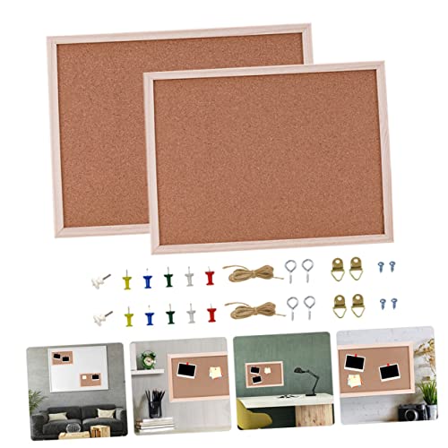 Tableau liège multi-usage : pack de 2 panneaux d'affichage mural décoratifs