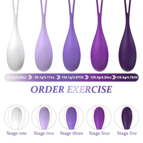 Kegel-Exercise-Set-Ben-Wa-Balls-Vaginal-Weights-for-Intimate-Tightening-Improve-Bladder-Leakage-Pelvic-Floor-Muscle-Training-5-Piece-Set-Suitable-for-Beginners-and-Advanced-Users
