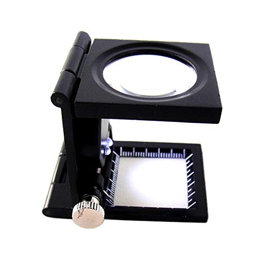 Lupa Conta Fios Alumínio Com Luz Ampliação 8x Escala 25mm TH9005A