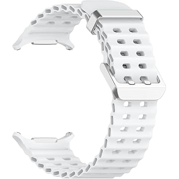 Pulseira de Silicone Esportiva com Fecho Duplo para Samsung Galaxy Watch Ultra 2, 47mm, 2025 (Branco)