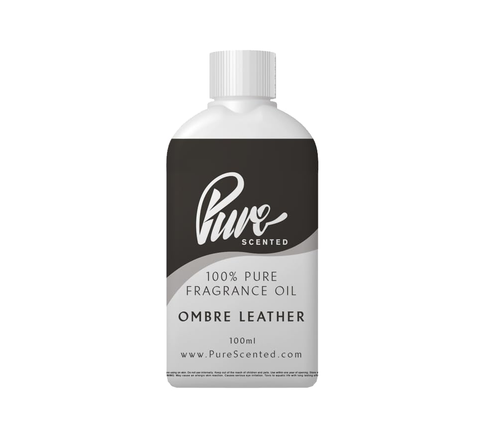 Pure Scented 100ml Fragrance Oil - Vegan & Cruelty-Free, for Candles, Soaps, Slime, Diffusers, Cosmetics, Wax Melts & DIY Crafts (1 x 100ml, Ombre Leather) — image 1