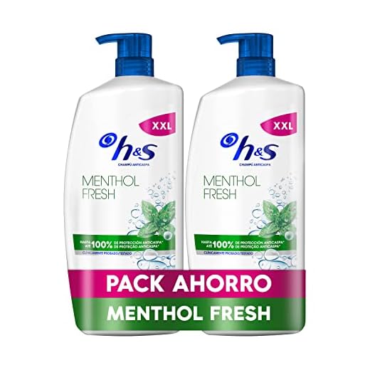 H&S Champú Anticaspa Menthol Fresh - Para Cuero Cabelludo Sensible/con Picor - 2x1000 ml