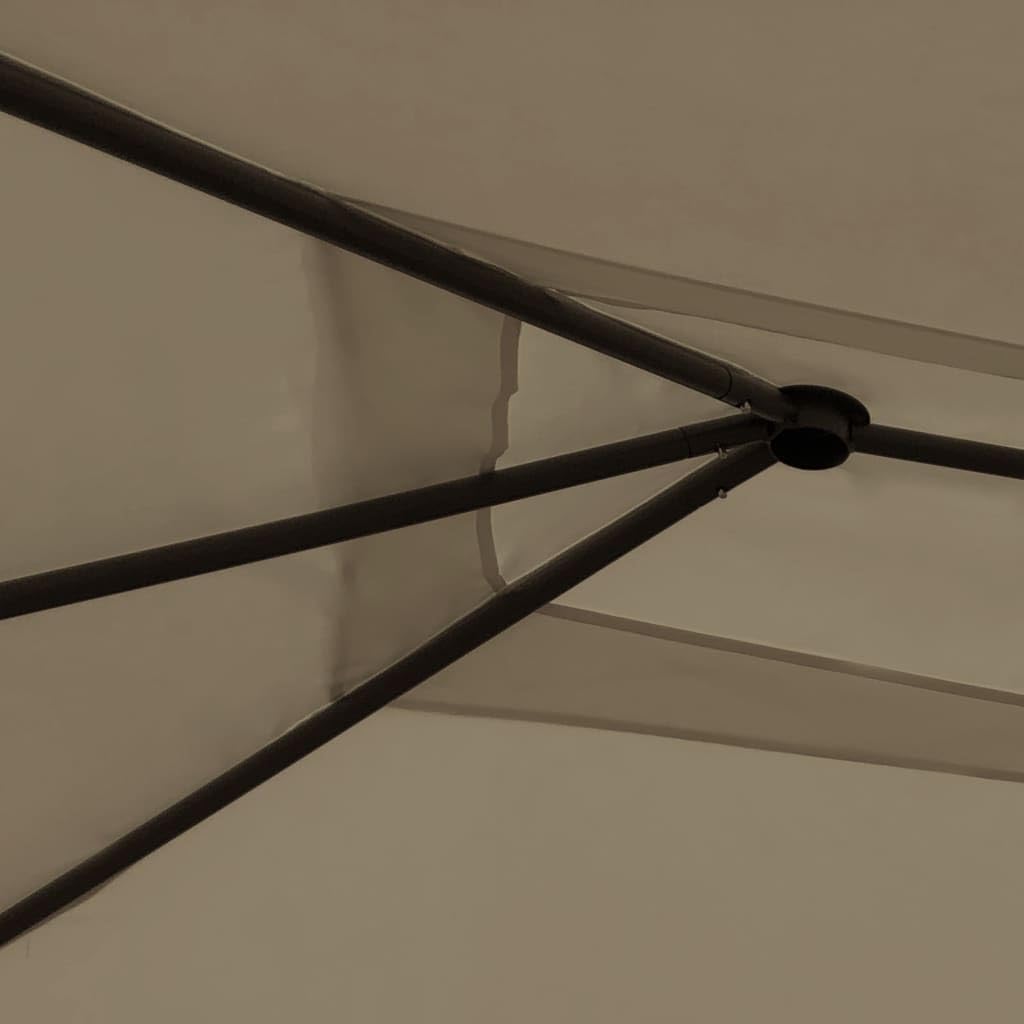 Pawilon w kolorze taupe, 3 x 4 x 2,6 m, ze stalową konstrukcją, na spotkania rodzinne, wieczory przy grillu, pikniki i przyjęcia urodzinowe na zewnątrz, dach chroni przed deszczem i słońcem, 160 g/m²