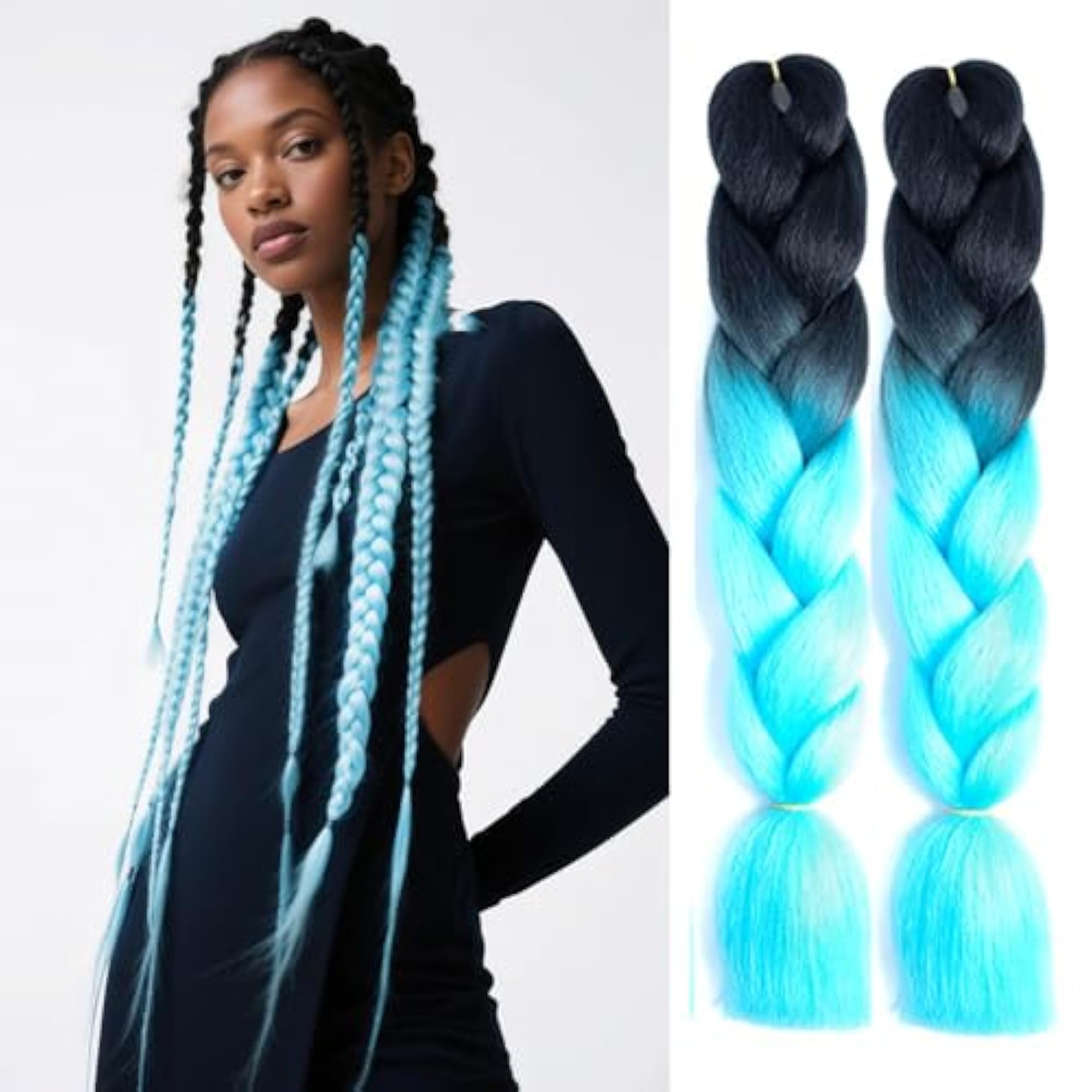 6 Packs Ombre Jumbo Braiding Hair Extensions 24 Inch