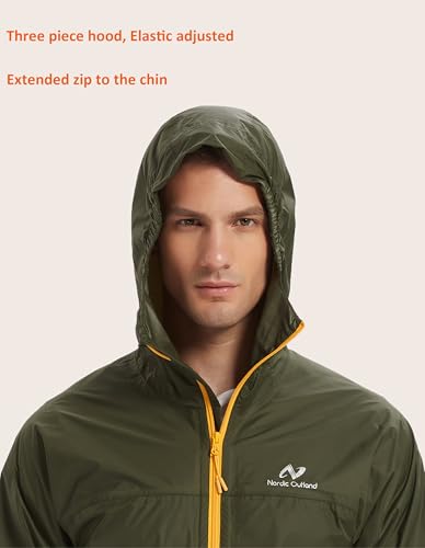 Rain Jacket Men Packable Lightweight, Waterproof Breathable Raincoat with Hood, Outdoor Hiking Winbreaker3