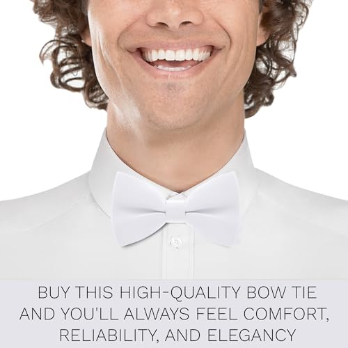 Image of Bow Tie House Mens Bowties Pre-tied Shape Clip on Bowtie Solid Men Formal Wear for kids, baby boys, toddler any age bow ties