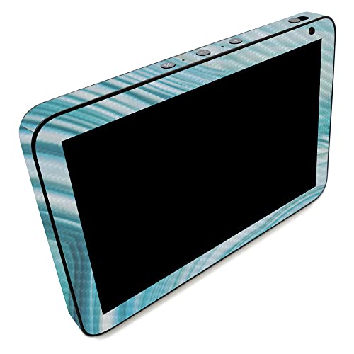 Image of MightySkins Carbon Fiber Skin Compatible with Amazon Echo Show 8 (Gen 2) - Aquamarine Quartz | Protective, Durable Textured Carbon Fiber Finish | Easy to Apply