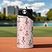 SANDJEST Kids Water Bottle Ballet Water Bottles 12oz with Straw Insulated Stainless Steel Travel School Tumbler Double Wall Vacuum Cup for Girls Kid