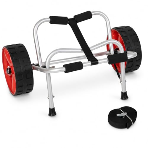 Kayak Cart with 10' Flat-Free 4-Inch Wide Wheels, 230 lb Heavy Duty Kayak Dolly Carrier, Foldable...