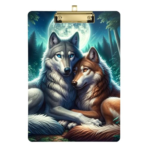 Wolf Mateプラスチッククリップボード、両面プリント薄型クリップボード、12.5インチ x 9インチ。