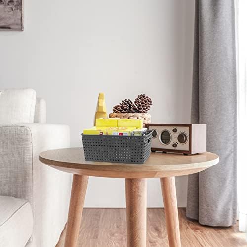 Gitany 8 L Woven Basket Set of 6, Plastic Storage Baskets