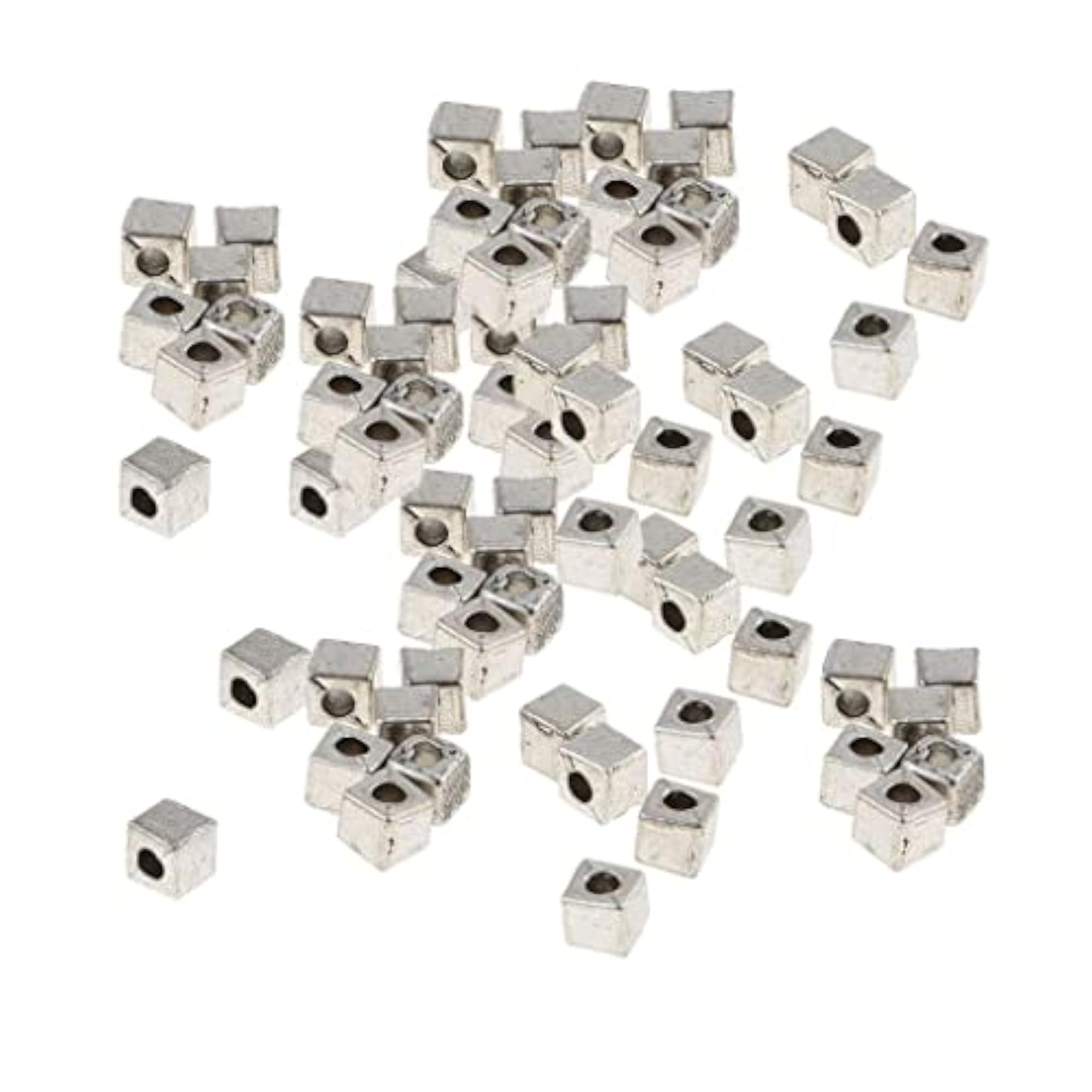Alloy Bead Square Spacer Loose Beads for DIY Jewellery