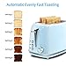 Toaster 2 Slice,Compact Bread Toasters with 6 Browning Settings & Stainless Steel Housing, Bagel Defrost Cancel Function Removable Crumb Tray, Blue