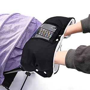 Kinderwagen Handwärmer Handschuhe Kinderwagen mit Handytasche, Wasserfest Winddicht Handmuff für Kinderwagen Buggy Radanhänger