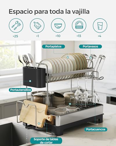 La Mejor Selección de Escurridor de acero inoxidable que Puedes Comprar On-line. 12 escurridor de acero inoxidable marca SONGMICS (3)