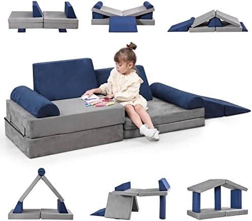 Kids Play Couch, 9 pcs Toddler Couch Sofa for Kids Imaginative Fu...