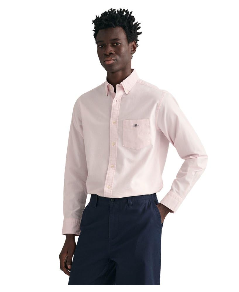 GANT Regular Fit Hemd Langarm geknöpft Streifen blau