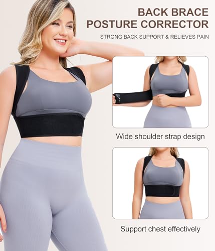 URSEXYLY Posture Corrector for Women,Adjustable Upper Back Brace for Posture, Breathable Back Straightener Posture Corrector,Comfortable Back Shoulder Clavicle Support &Neck Pain Relief (Black, M/L) - Thumbnail 5