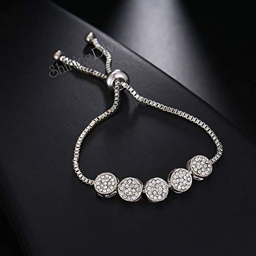Image of Shining Diva Fashion Full Crystal Charm Stylish Gold Plated Charm Bracelet for Women