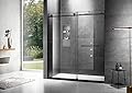 MoSweet Elegant 48'' * 76'' Frameless Shower Door in Matte Black