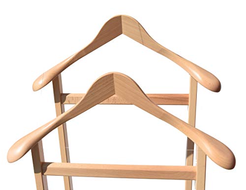 Hagspiel Herrendiener, Kleiderständer aus Buchenholz, natur lackiert, stummer Diener