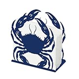 Supercante cangrejo toallero para mesa decoración marina dispensador de toallas de cóctel organizador de metal azul soporte de papel toalla para comedor cocina bar casa