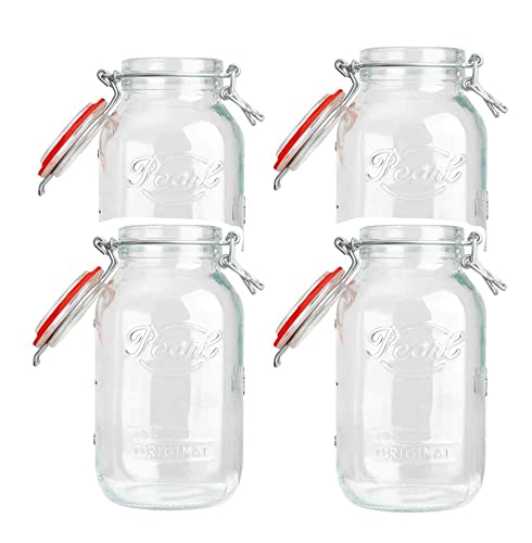 Gläser mit Bügelverschluss Classic Swing - 1000ml HELLO PEARL 4er Set Cover
