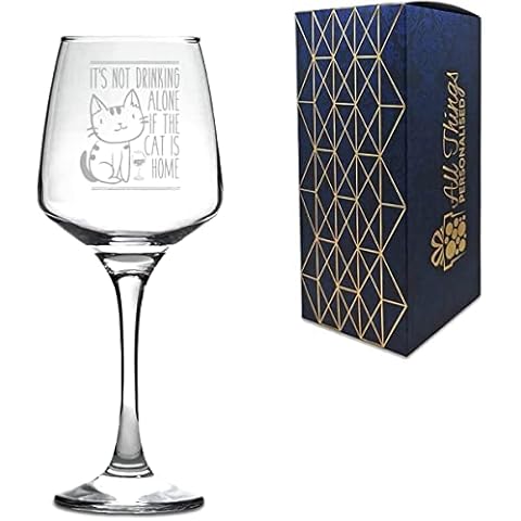 Engraved Tallo Wine Glass for Cat Lovers Cover