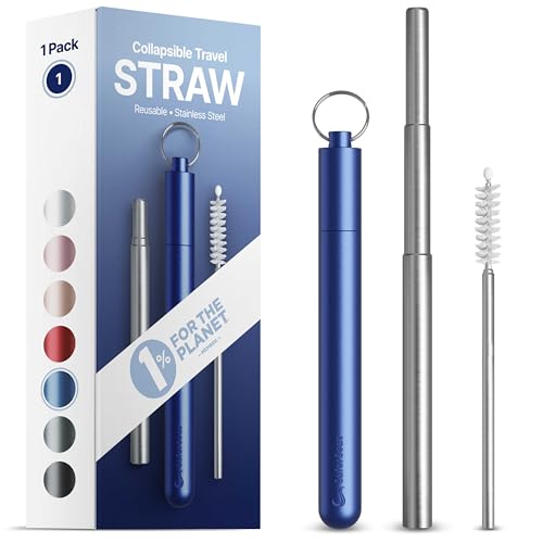 Premium Collapsible Travel Straw - Metal & Portable