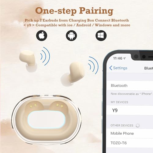 Xmenha XMENHA-GWC-Y9- Skin Tone Mini Small Bluetooth Earbuds Invisible Wireless For Small Ear Canals Low Profile Smallest Sleep Micro Discreet Hidden Earbuds Small Ears Mini Invisible Small Ear Buds Audífonos Invisibles thumb #6