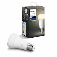 PHILIPS Hue White Lampadina LED Connessa, con Bluetooth, Attacco E27, Dimmerabile, 60W, Luce Bianca Calda, 1 Pezzo