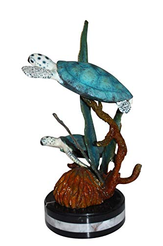 NIFAO Two Sea Turtles Bronze Sculpture
